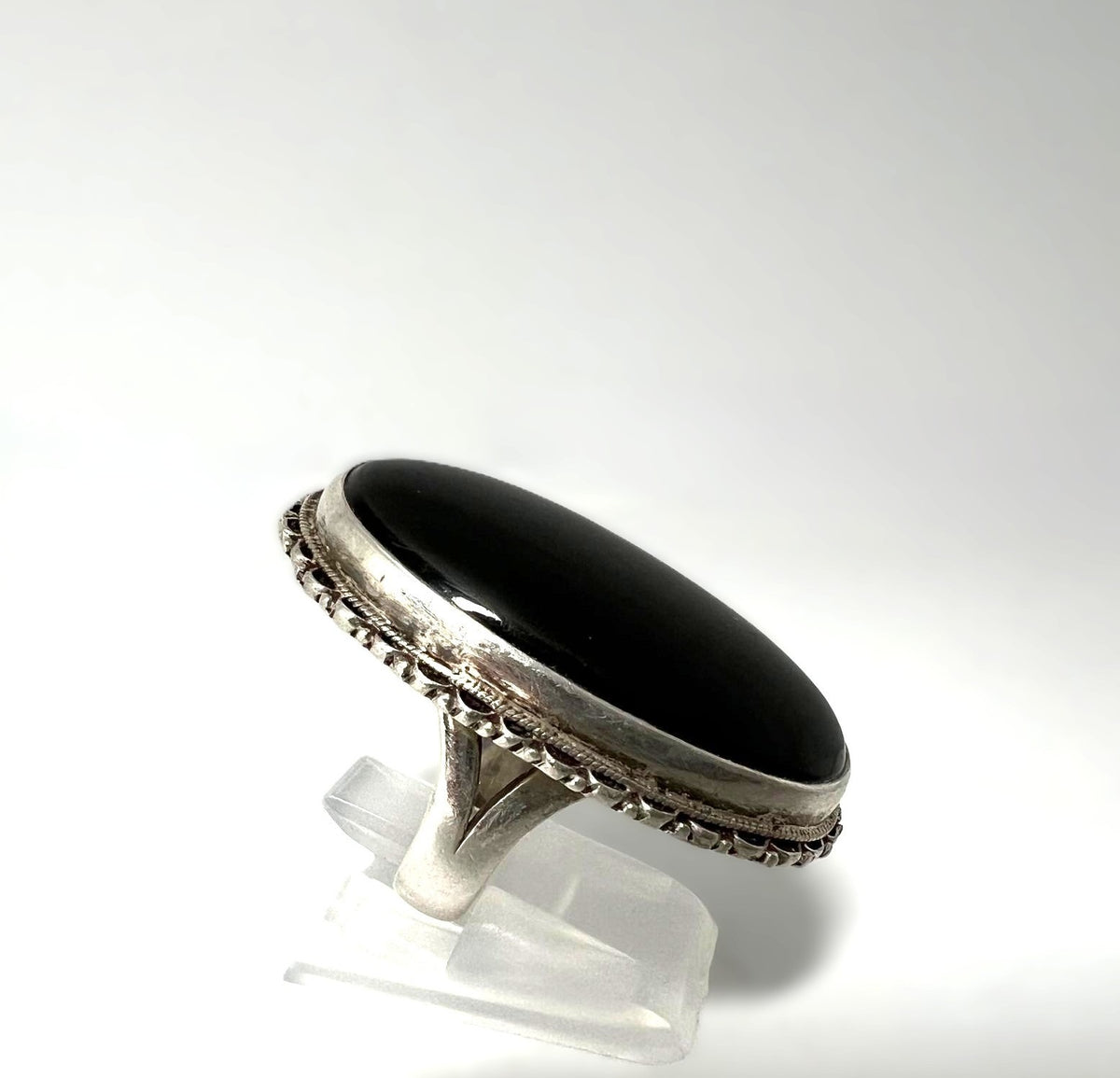 Vintage 925 Silber Onyx Ring 
