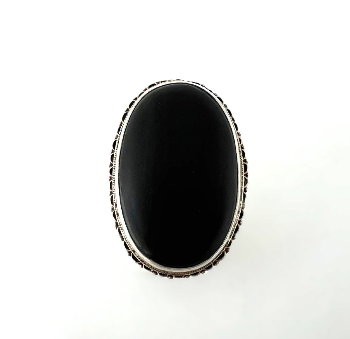 Vintage 925 Silber Onyx Ring 