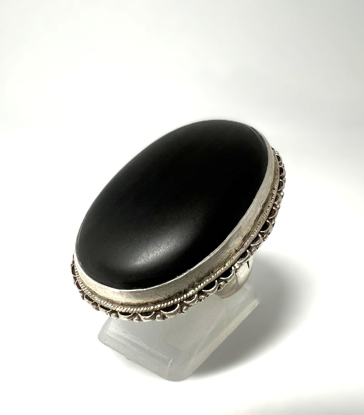 Vintage 925 Silber Onyx Ring 