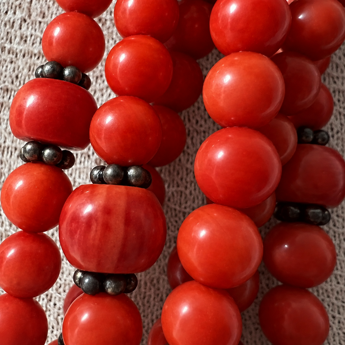 OroZen Italien – 7-reihiges Korallen-Collier