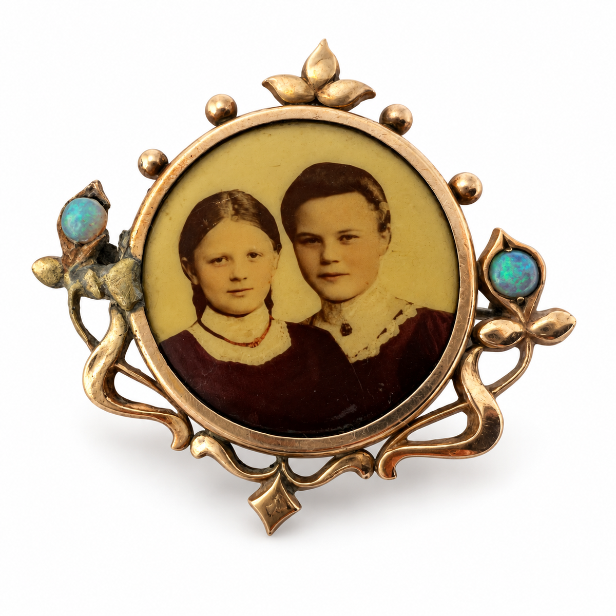 Antike Jugendstil Foto-Brosche 