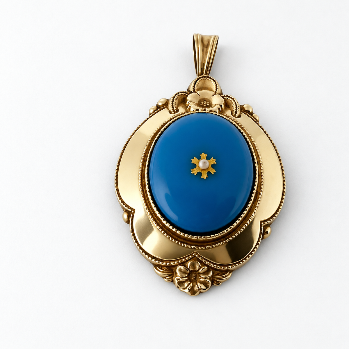 Antiker Biedermeier Schaumgoldanhänger