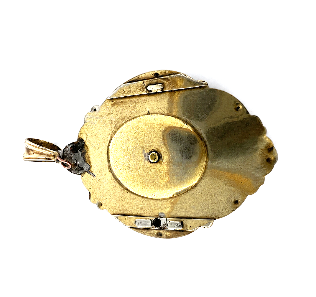 Antiker Biedermeier Schaumgoldanhänger