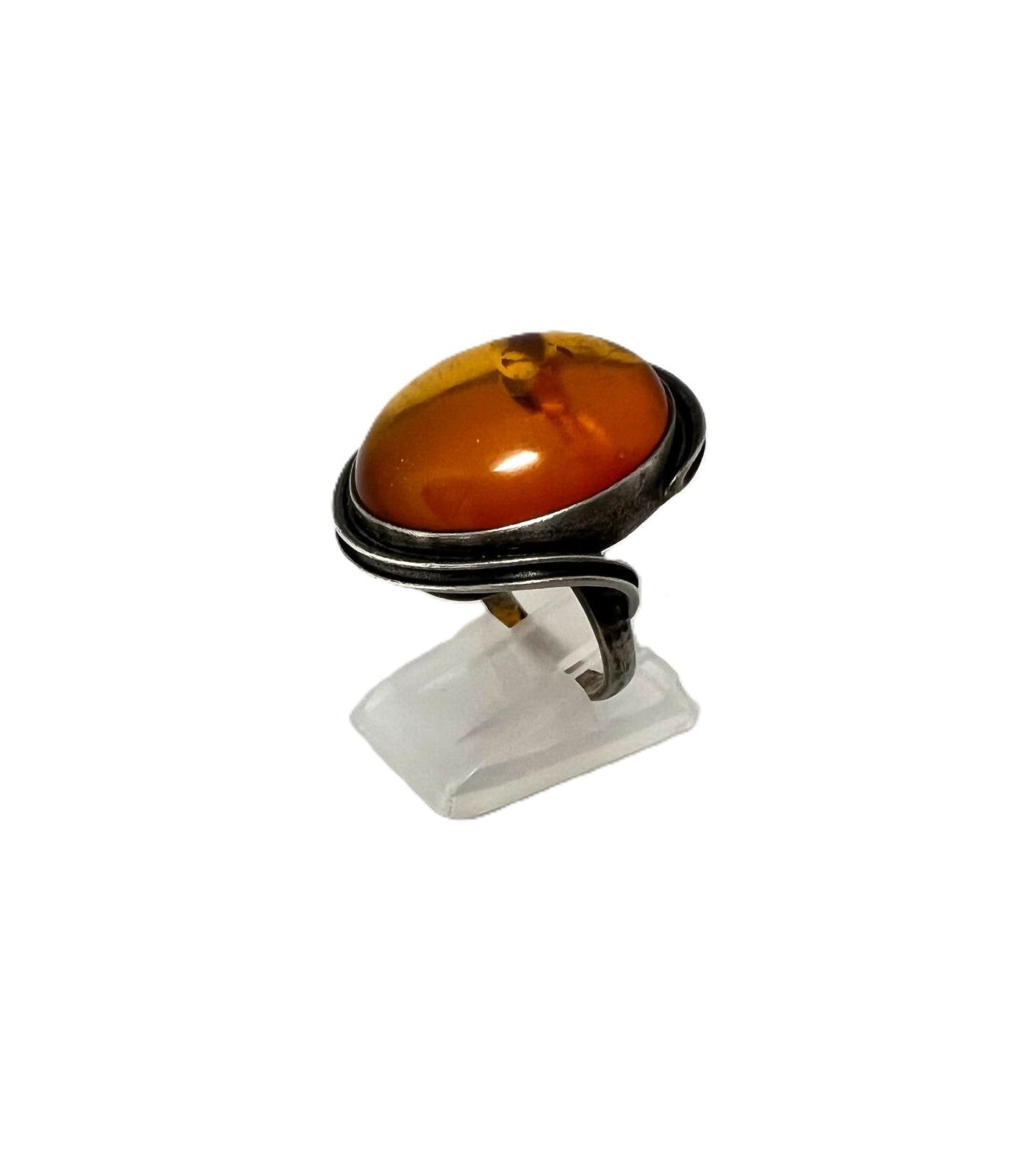 Antiker Bernsteinring 925 Silber –