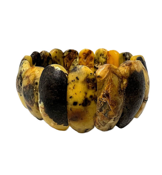 Vintage Multicolor Natur Bernstein Armband – Butterscotch Cognac – 27,5g – Baltischer Amber – Rarität