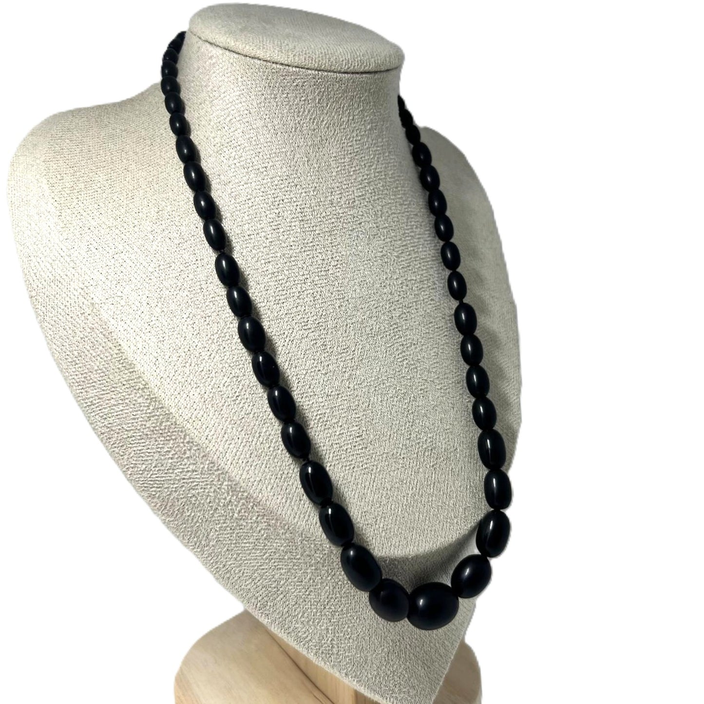 Antike schwarze Bakelit Kette Art Deco 