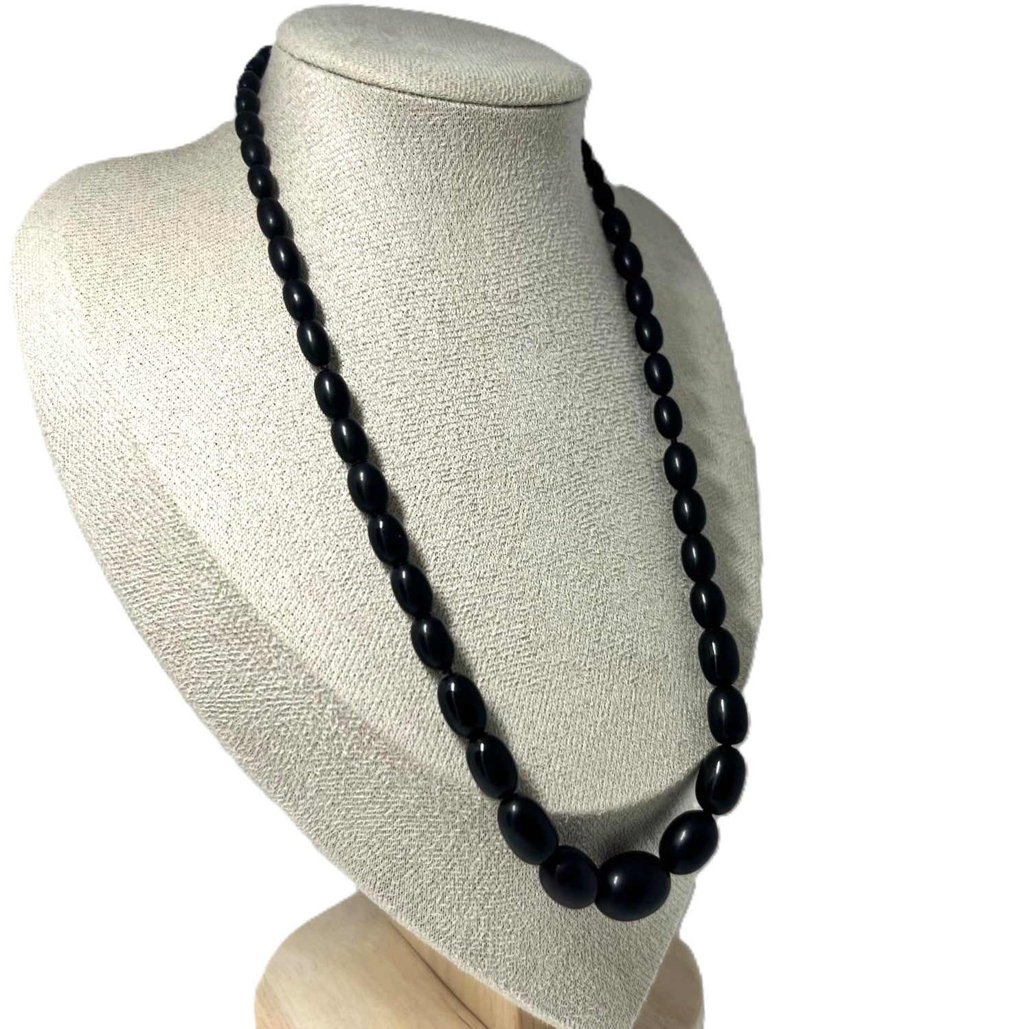 Antike schwarze Bakelit Kette Art Deco 