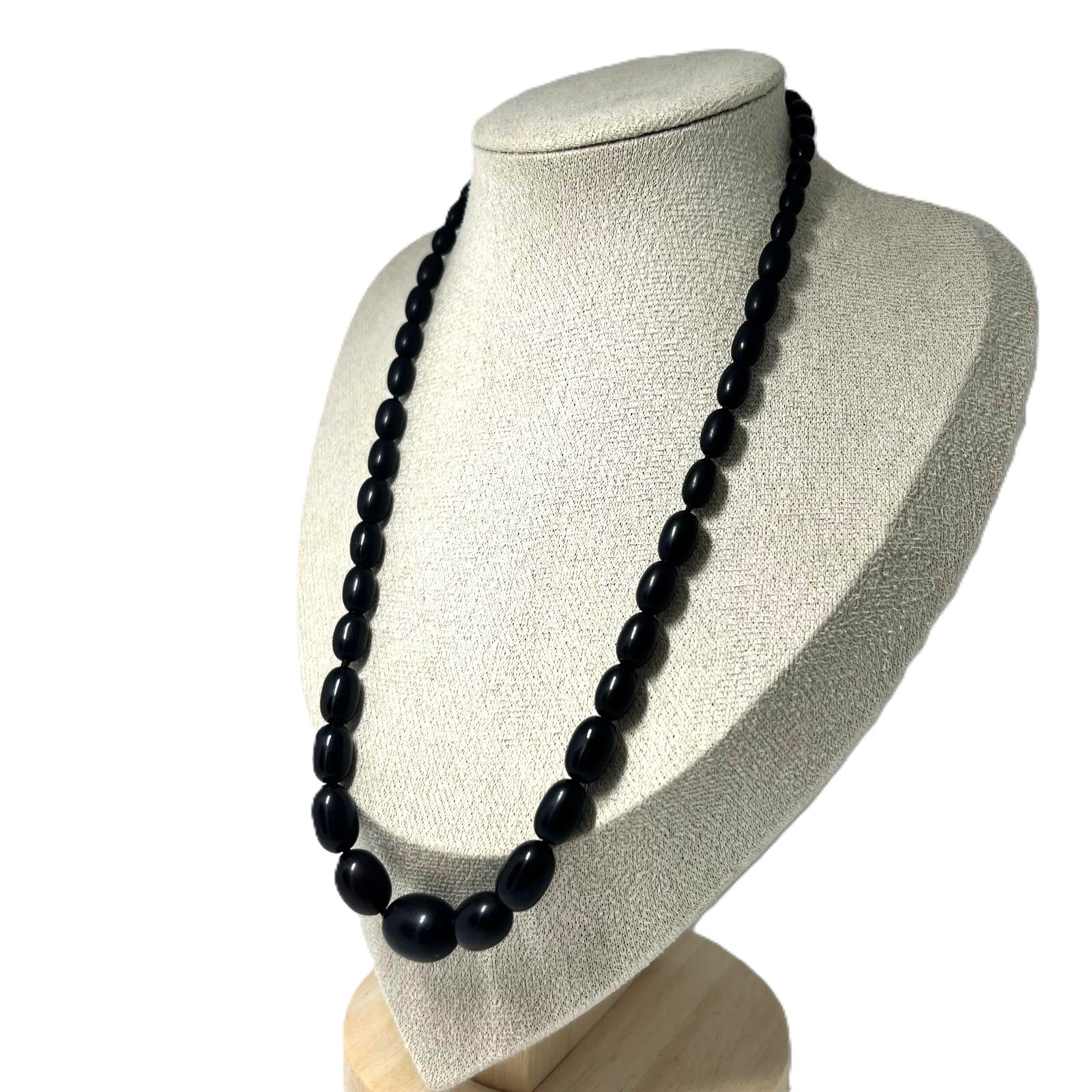 Antike schwarze Bakelit Kette Art Deco 