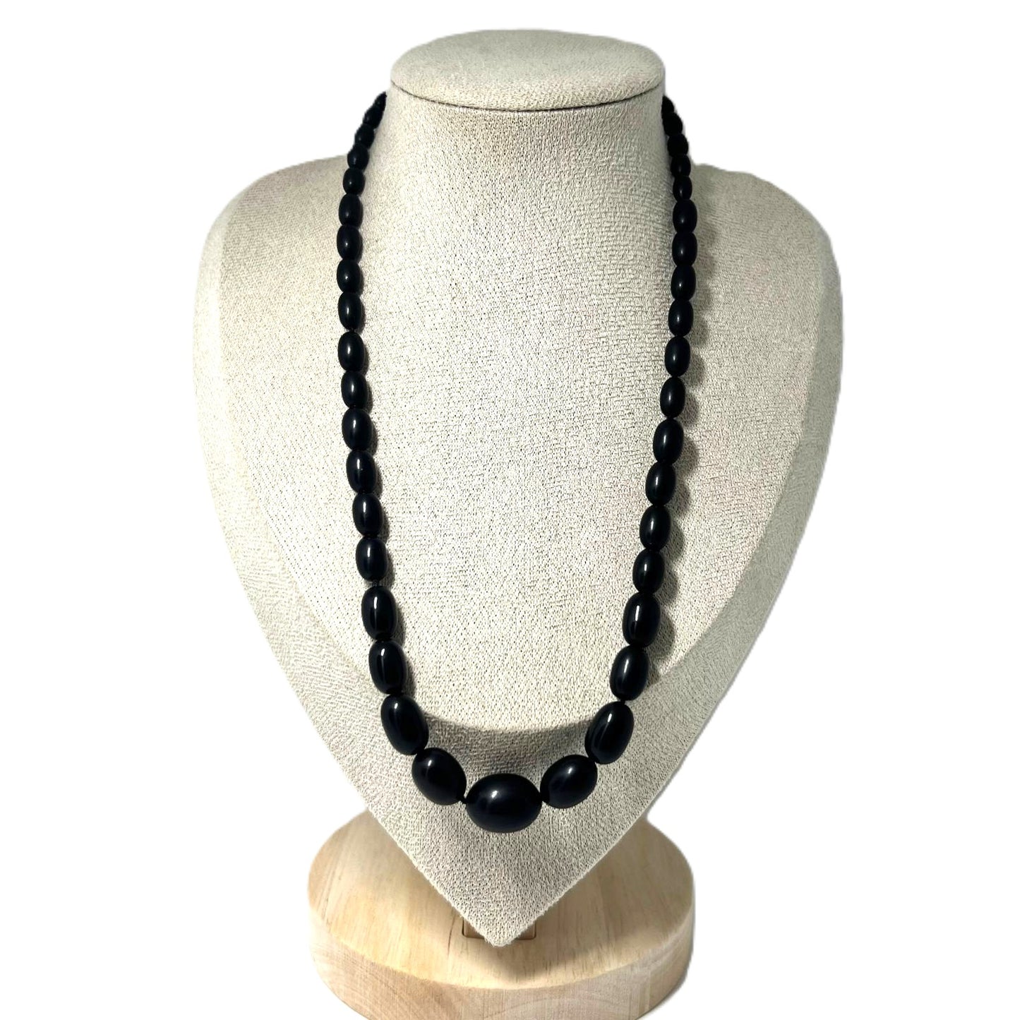 Antike schwarze Bakelit Kette Art Deco 