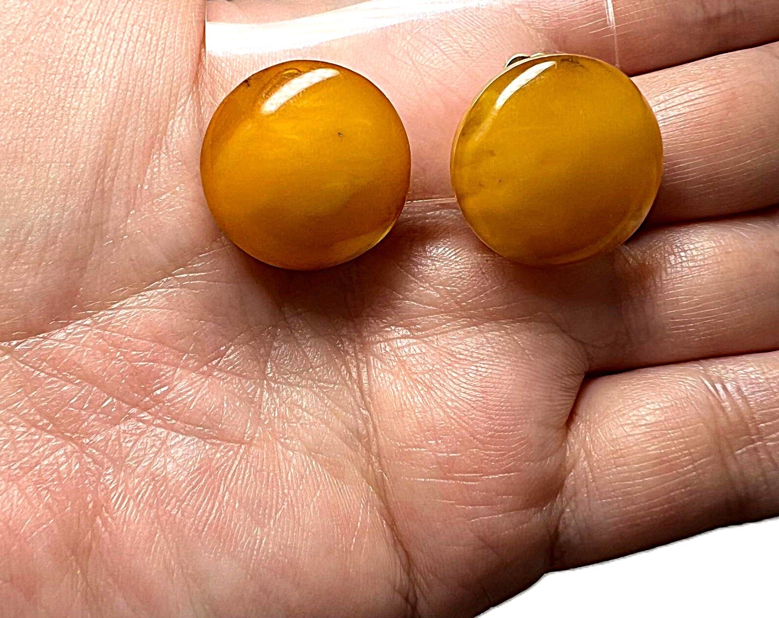 Vintage Bernstein Ohrclips Butterscotch 