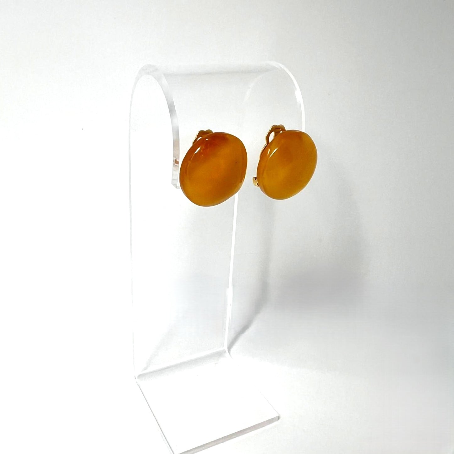 Vintage Bernstein Ohrclips Butterscotch 