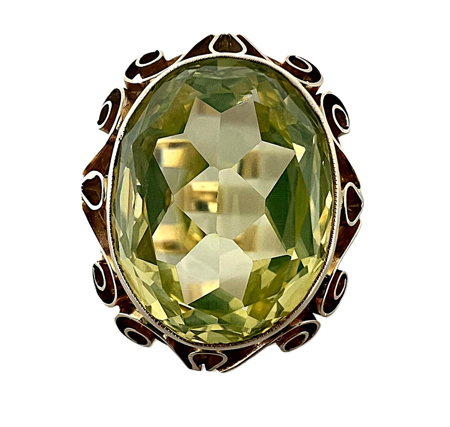 Peridot Cocktailring in massivem 585 Gold