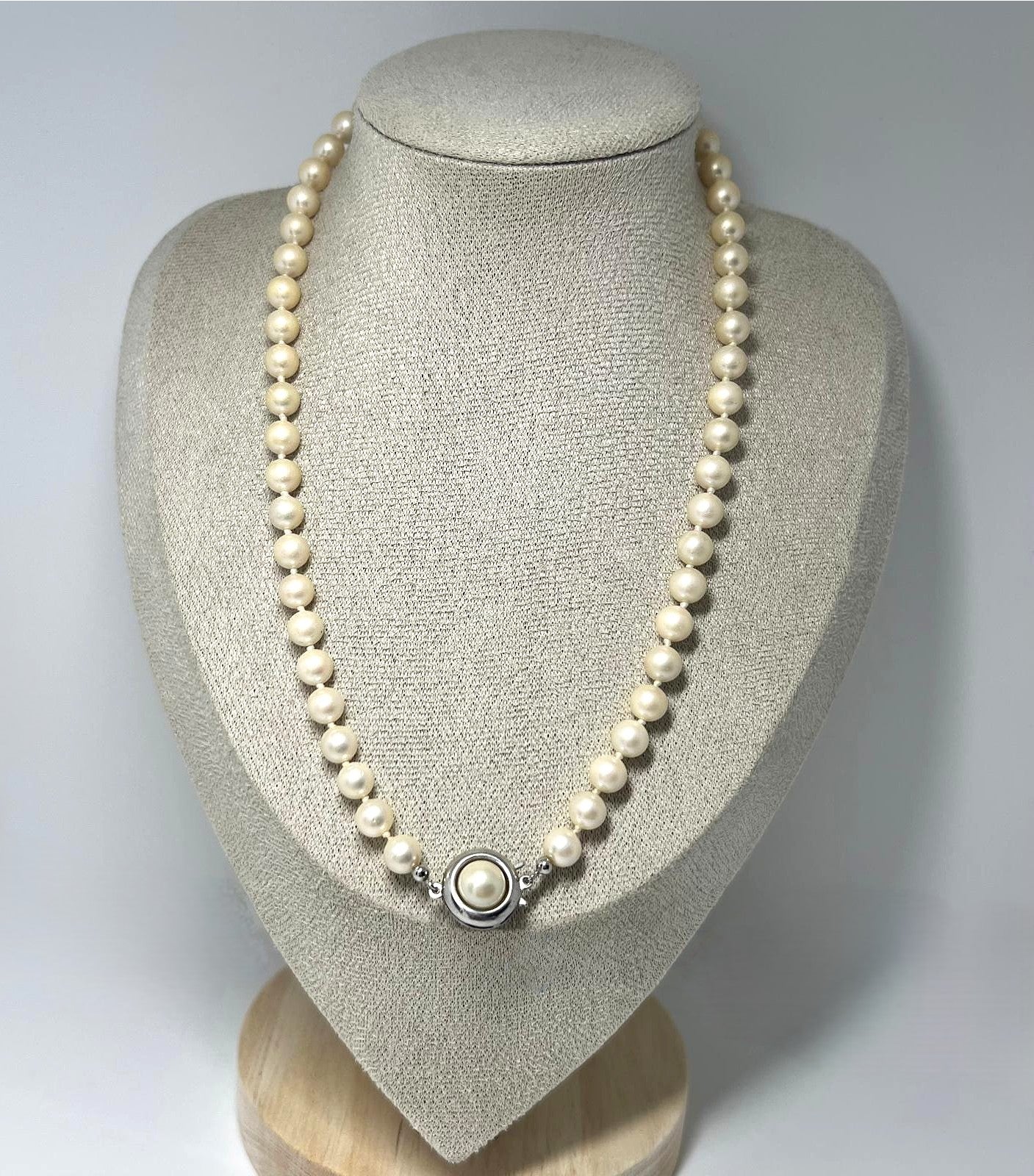 Vintage Perlen Collier 925 Silber 