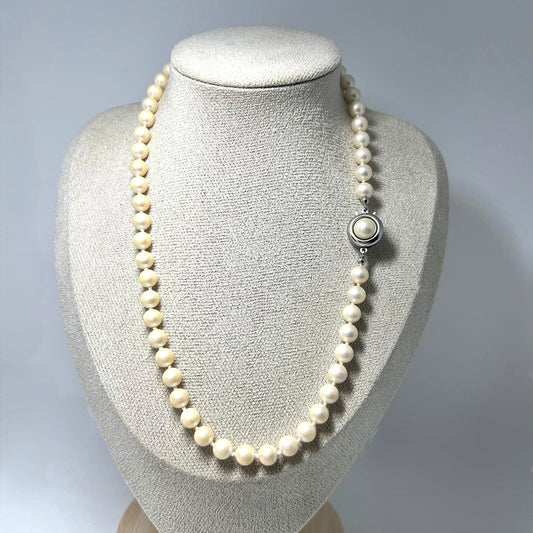 Vintage Perlen Collier 925 Silber 