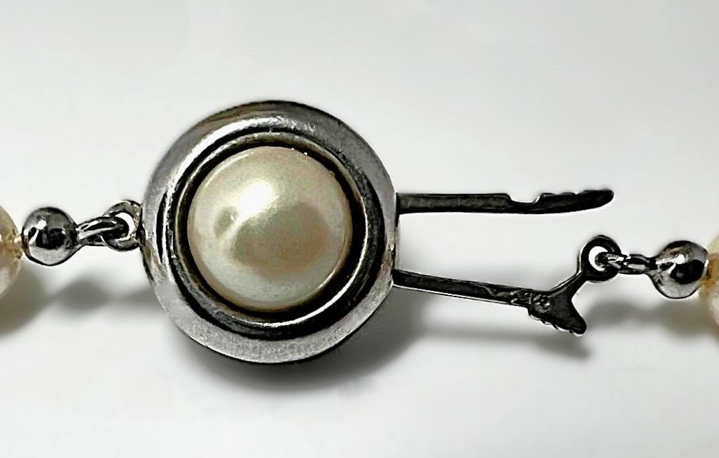 Vintage Perlen Collier 925 Silber 