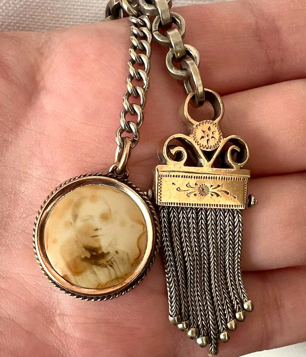 Antike Taschenuhrenkette Chatelaine