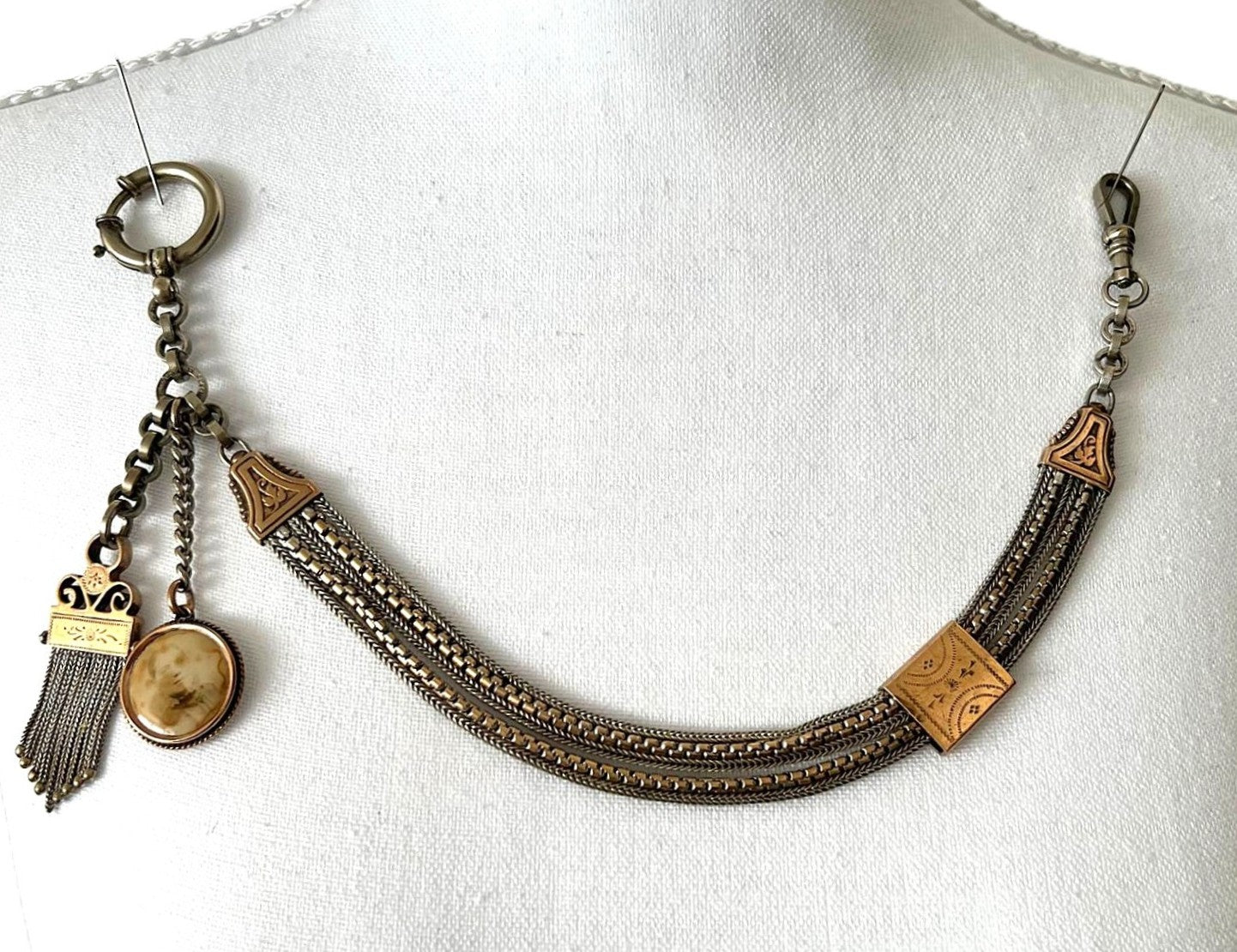 Antike Taschenuhrenkette Chatelaine