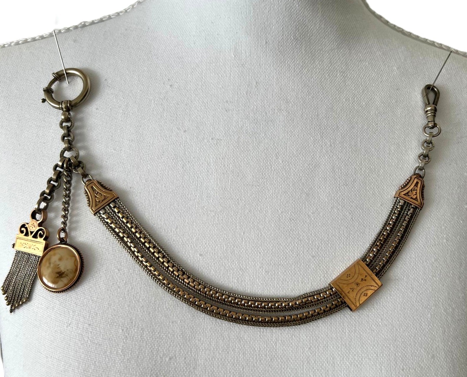 Antike Taschenuhrenkette Chatelaine