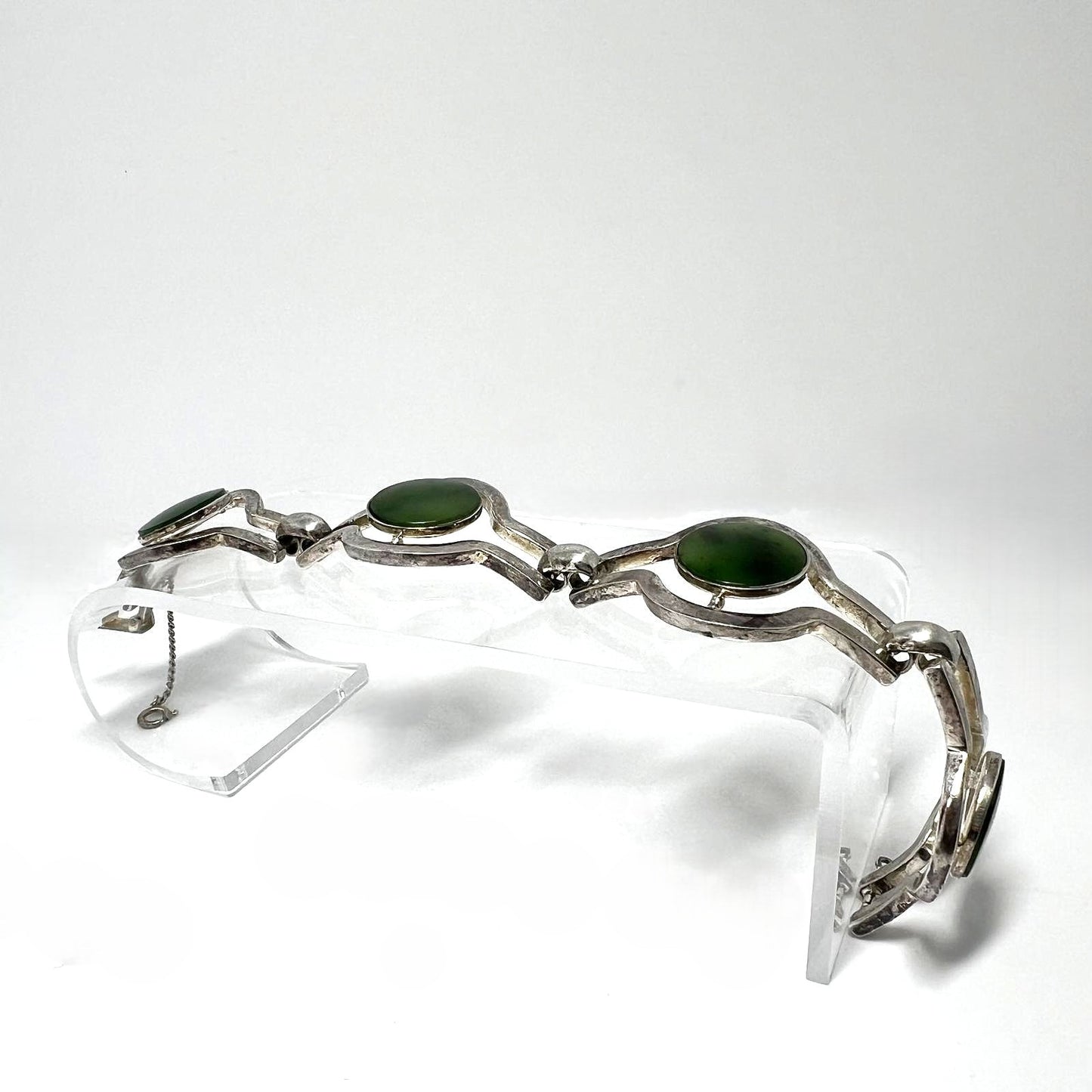Vintage-Armband mit grüner Nephrit-Jade