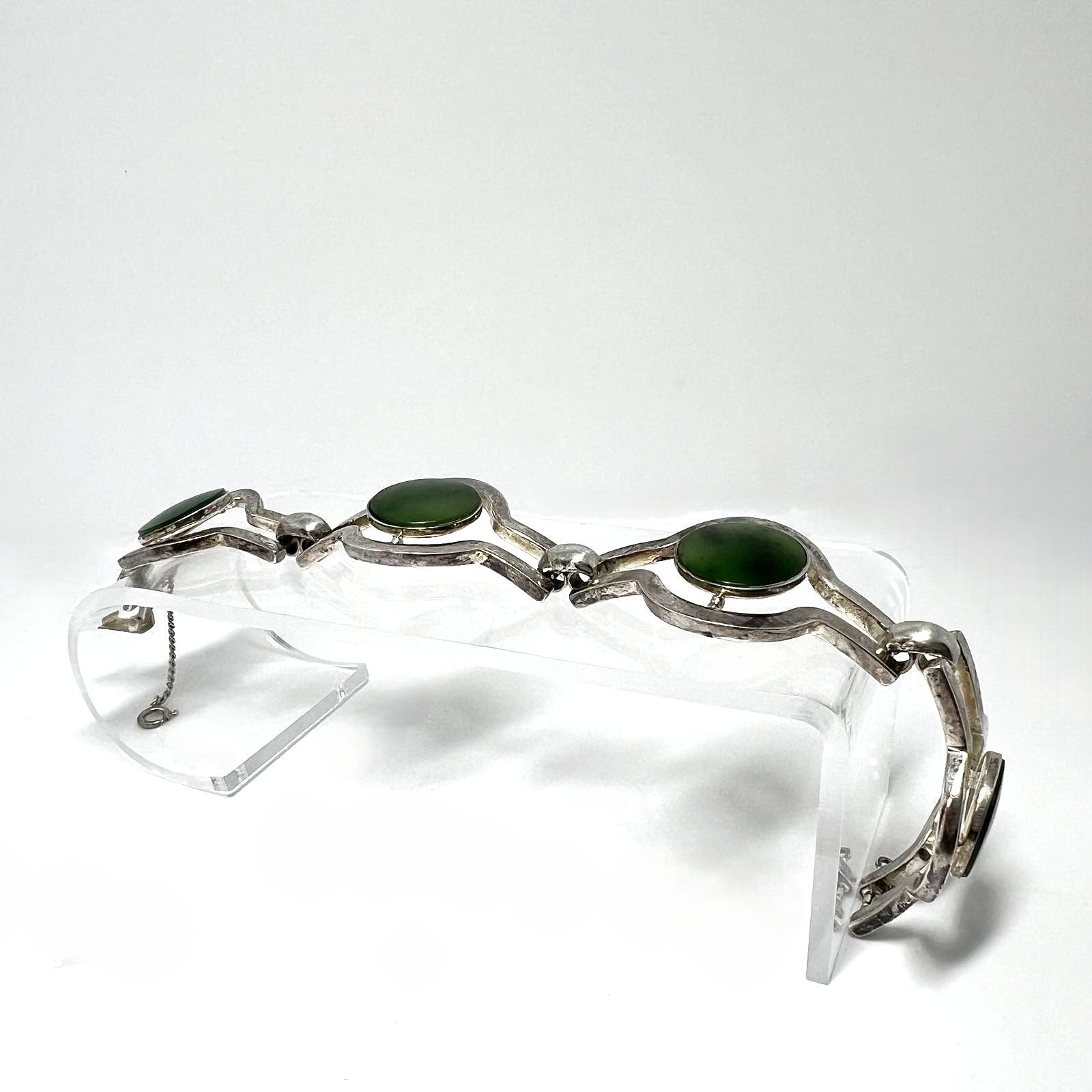 Vintage-Armband mit grüner Nephrit-Jade