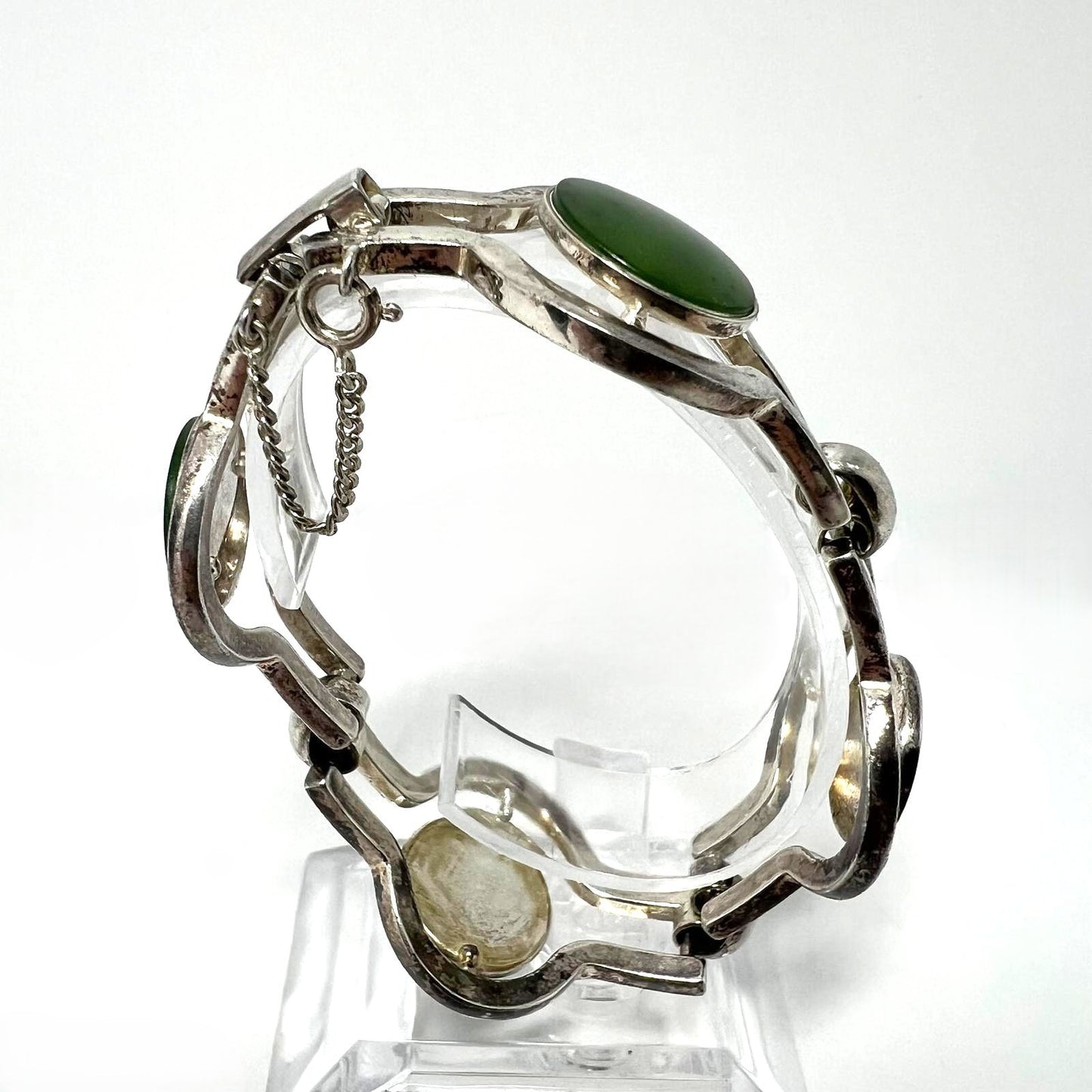 Vintage-Armband mit grüner Nephrit-Jade