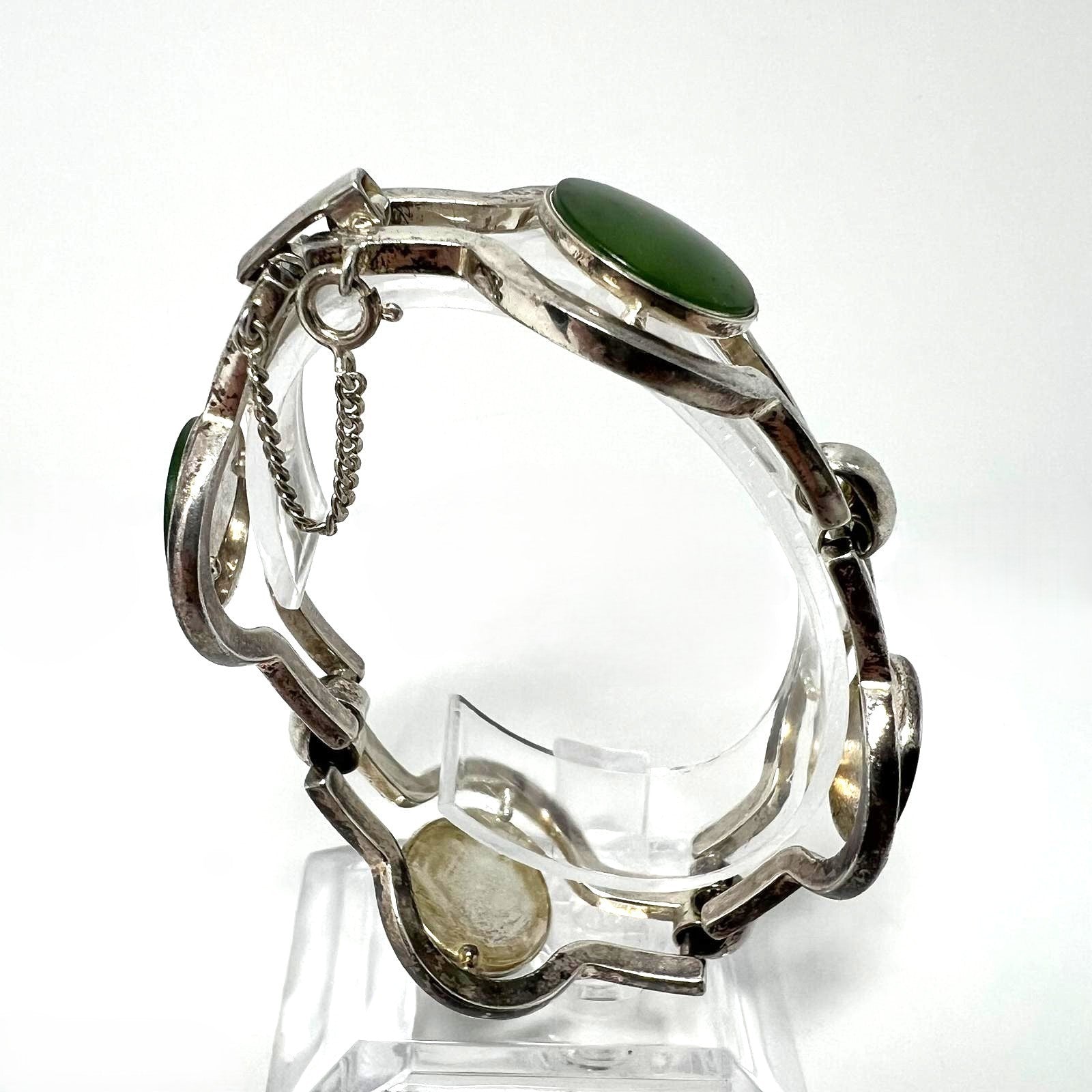Vintage-Armband mit grüner Nephrit-Jade