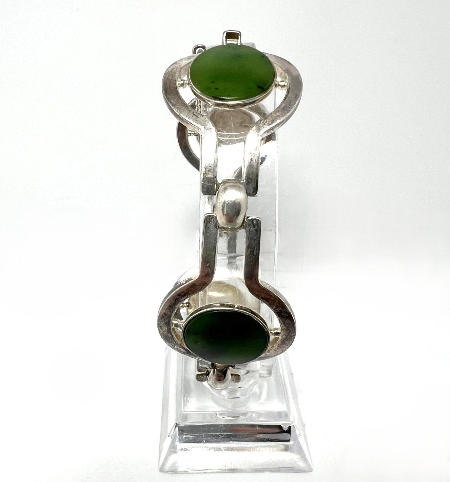 Vintage-Armband mit grüner Nephrit-Jade