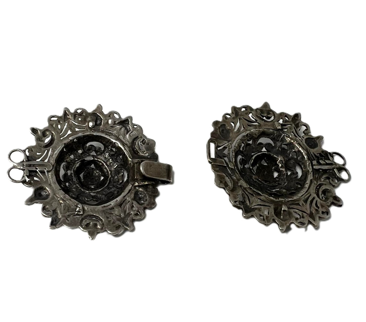 Antike Historismus 925 Silber Gürtelschnalle