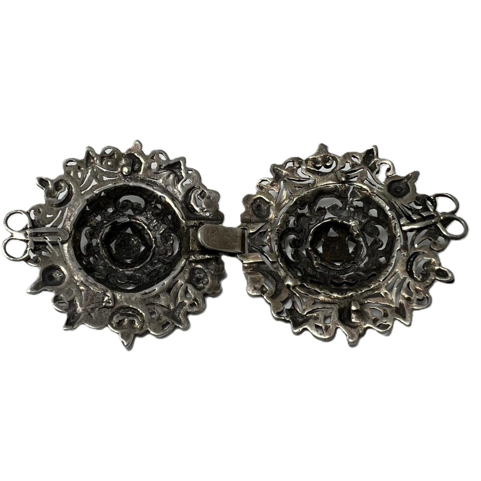 Antike Historismus 925 Silber Gürtelschnalle