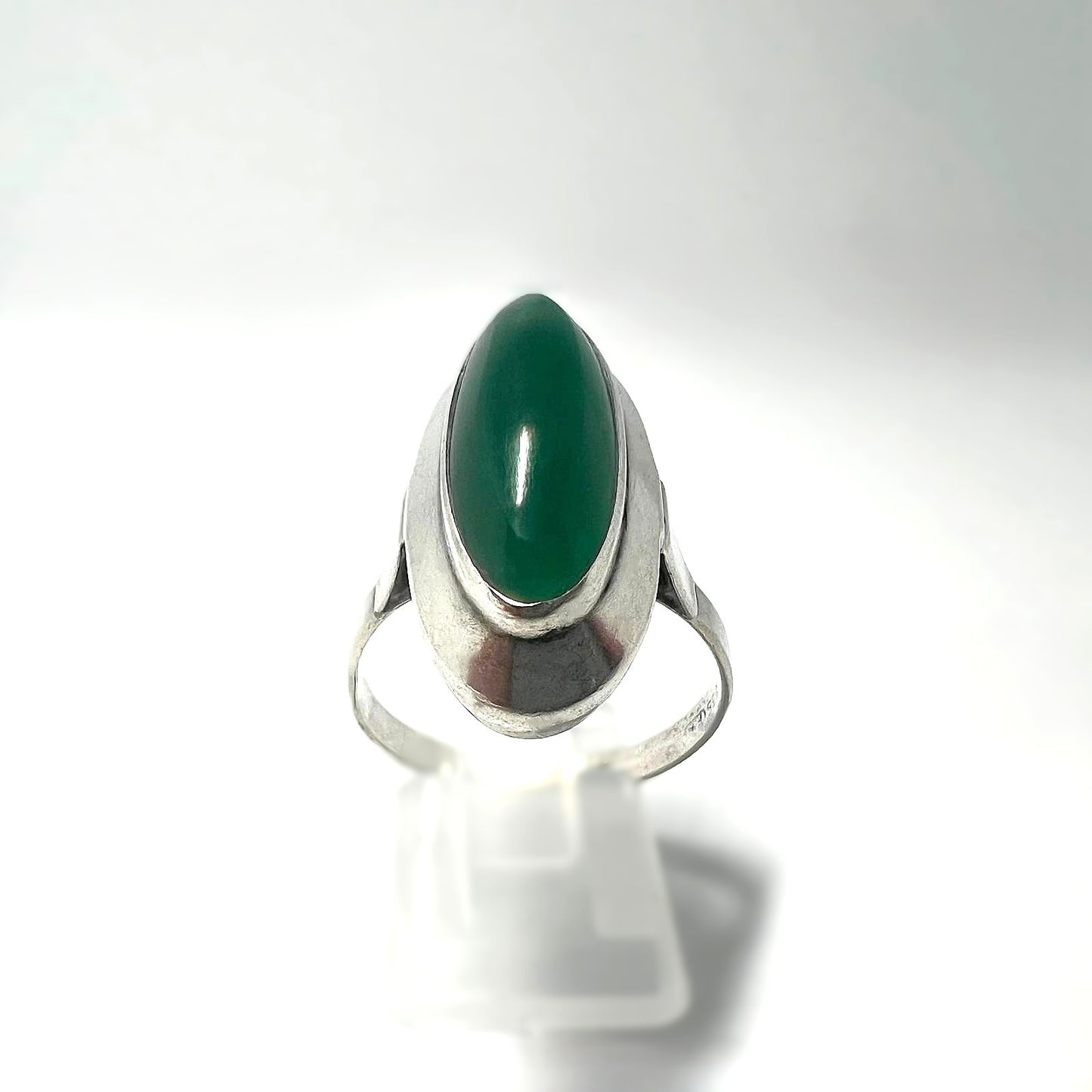 Art Déco 835 Silberring Chrysopras 