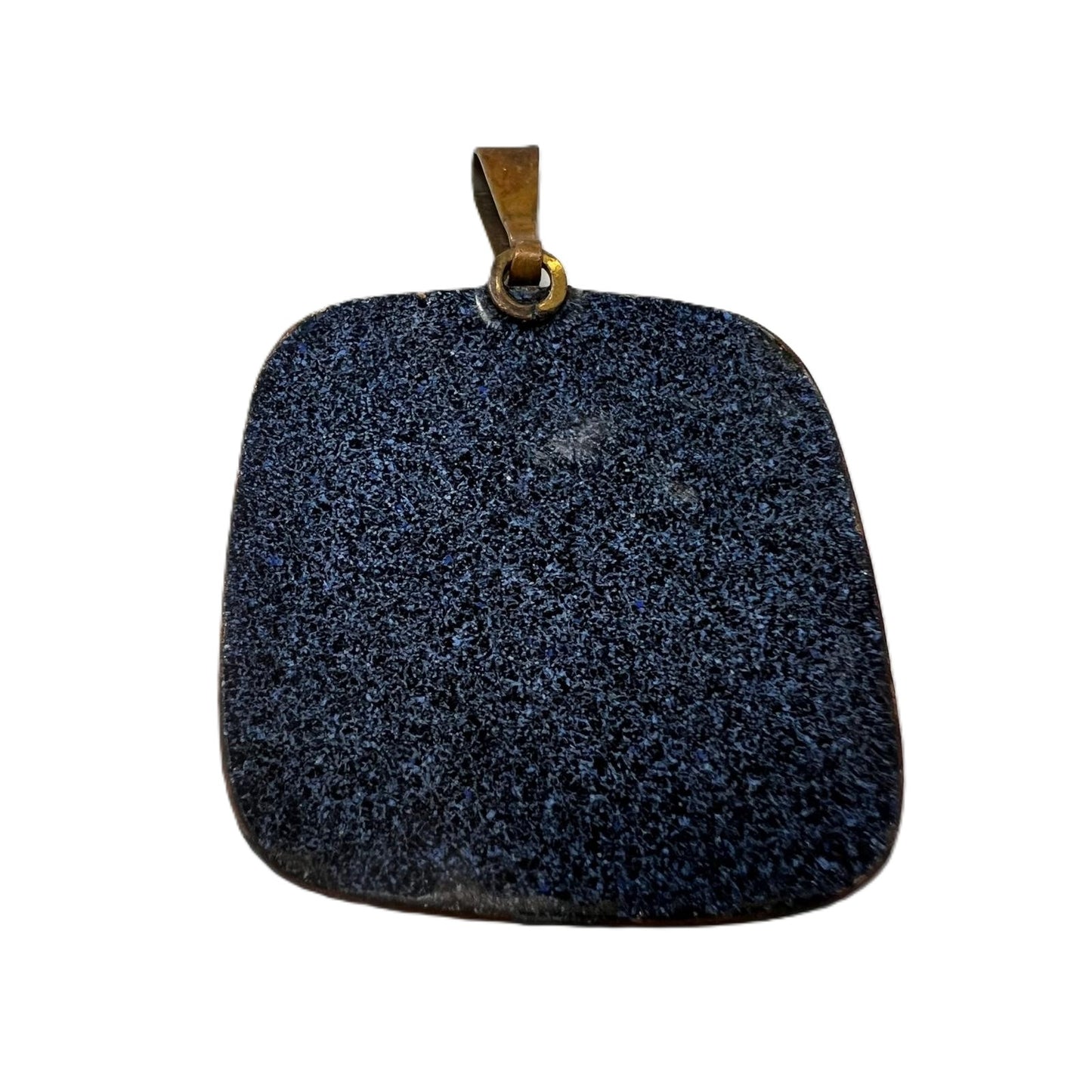 Vintage Modernist Emaille Anhänger – großes handgefertigtes Designerstück Blau Grün Metallic