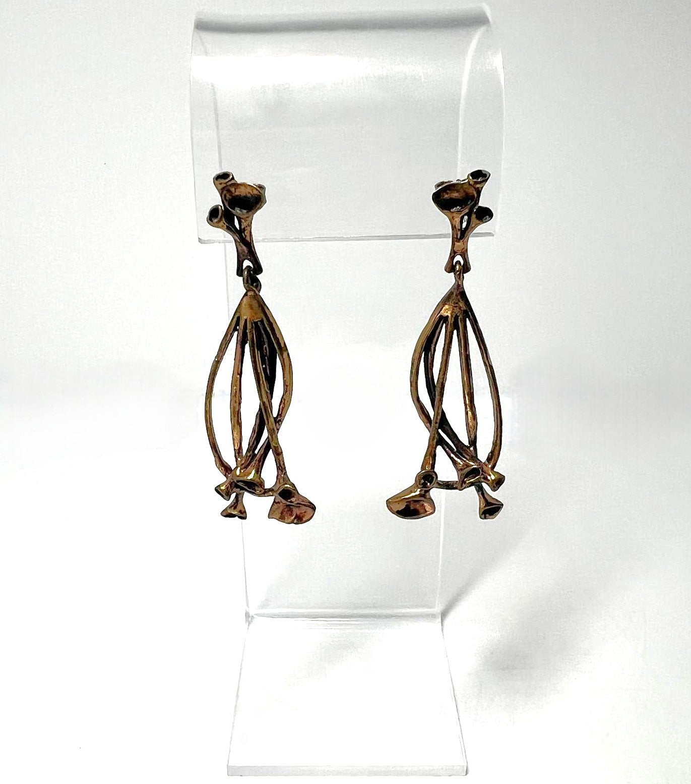 Antike Jugendstil Bronze Ohrhänger 