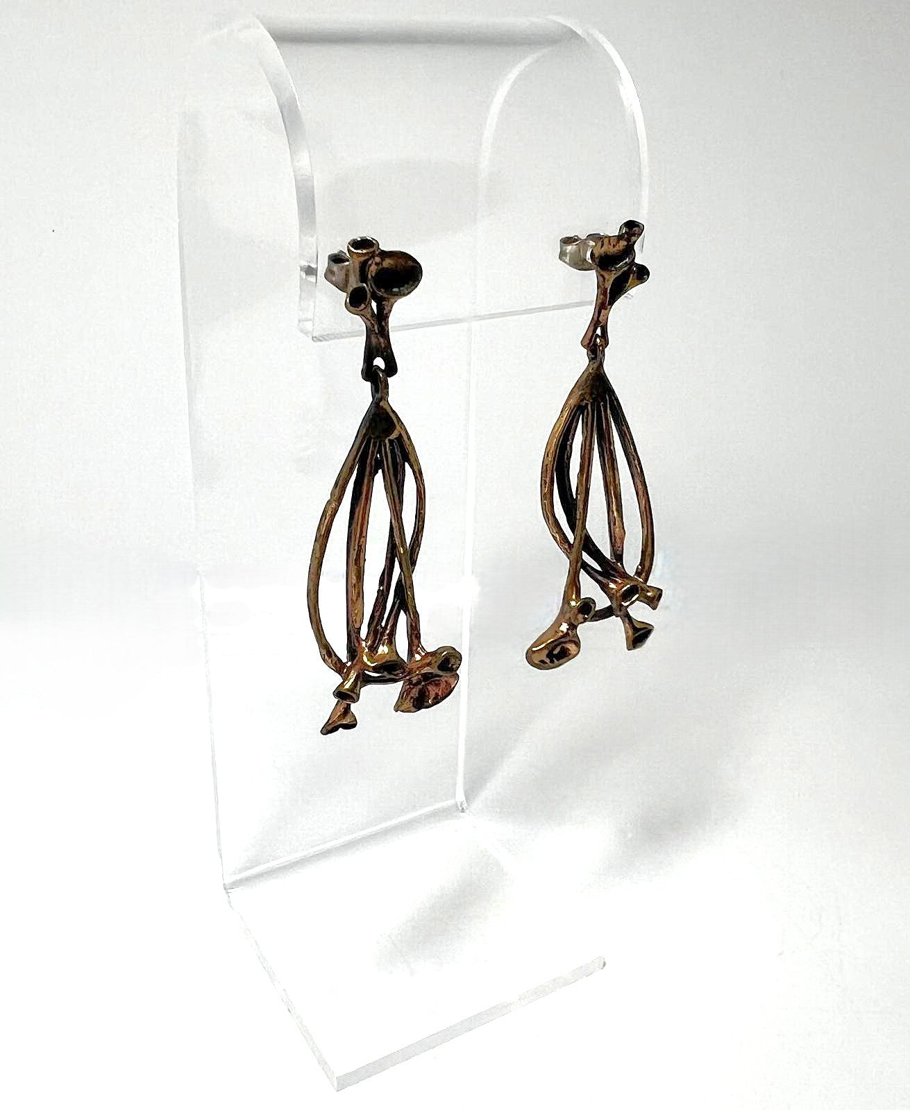 Antike Jugendstil Bronze Ohrhänger 