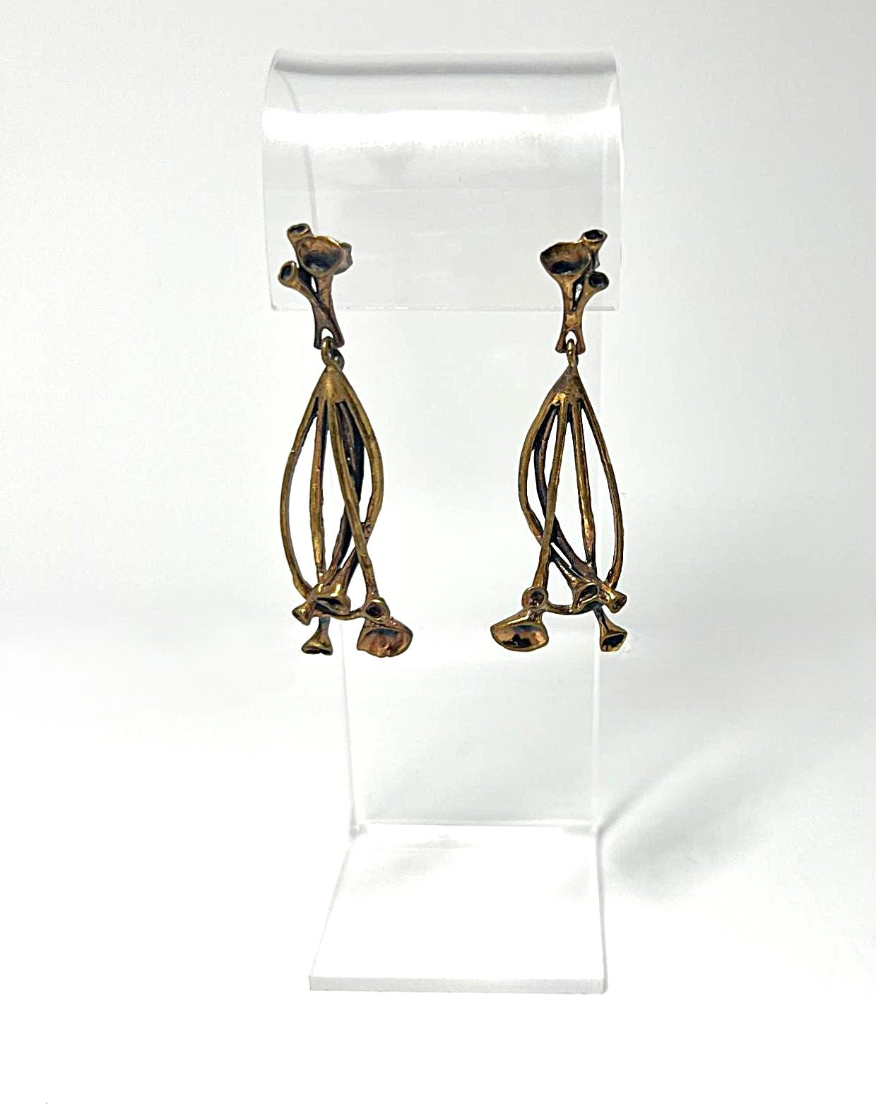 Antike Jugendstil Bronze Ohrhänger 