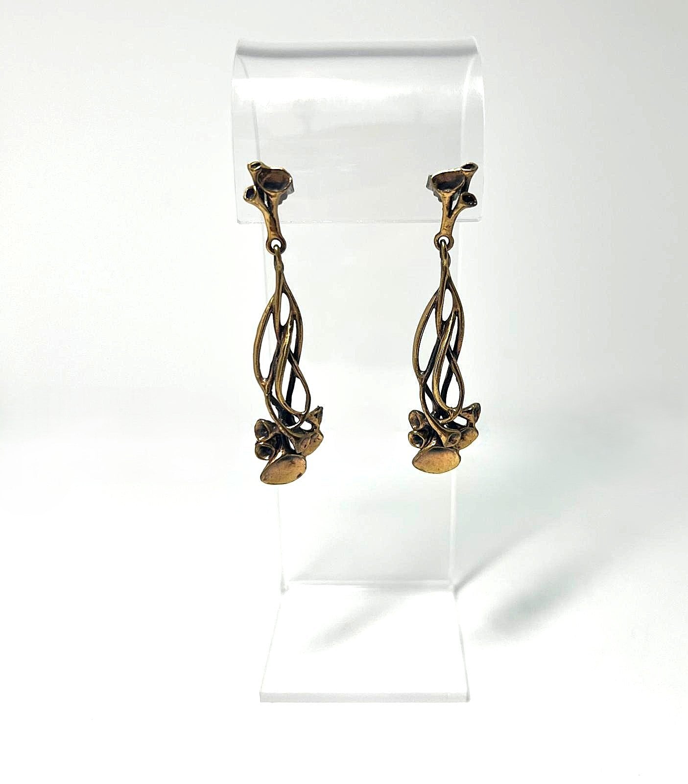 Antike Jugendstil Bronze Ohrhänger