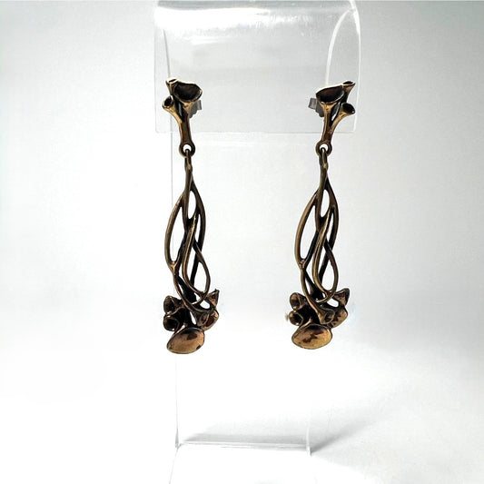 Antike Jugendstil Bronze Ohrhänger