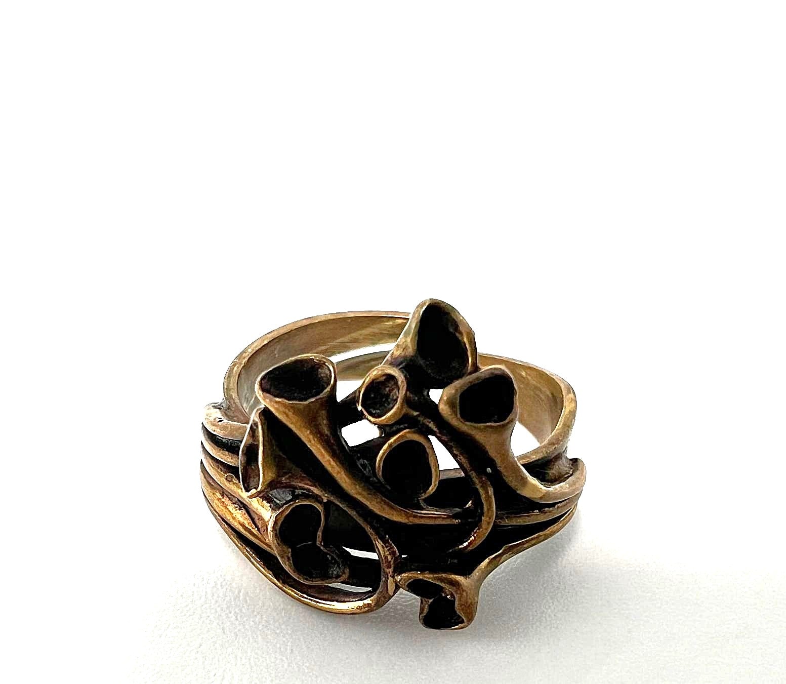 Antiker Jugendstil Bronze Ring 