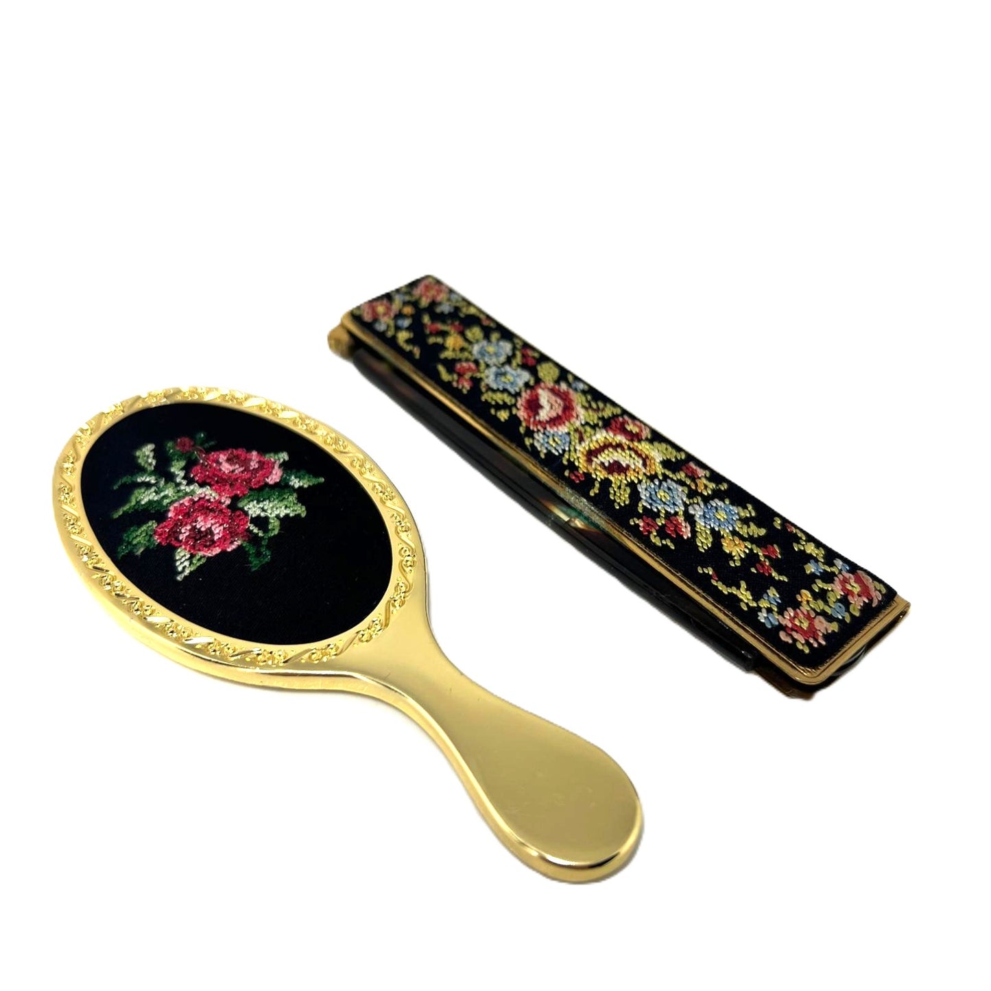 Vintage Spiegel & Klappkamm Set