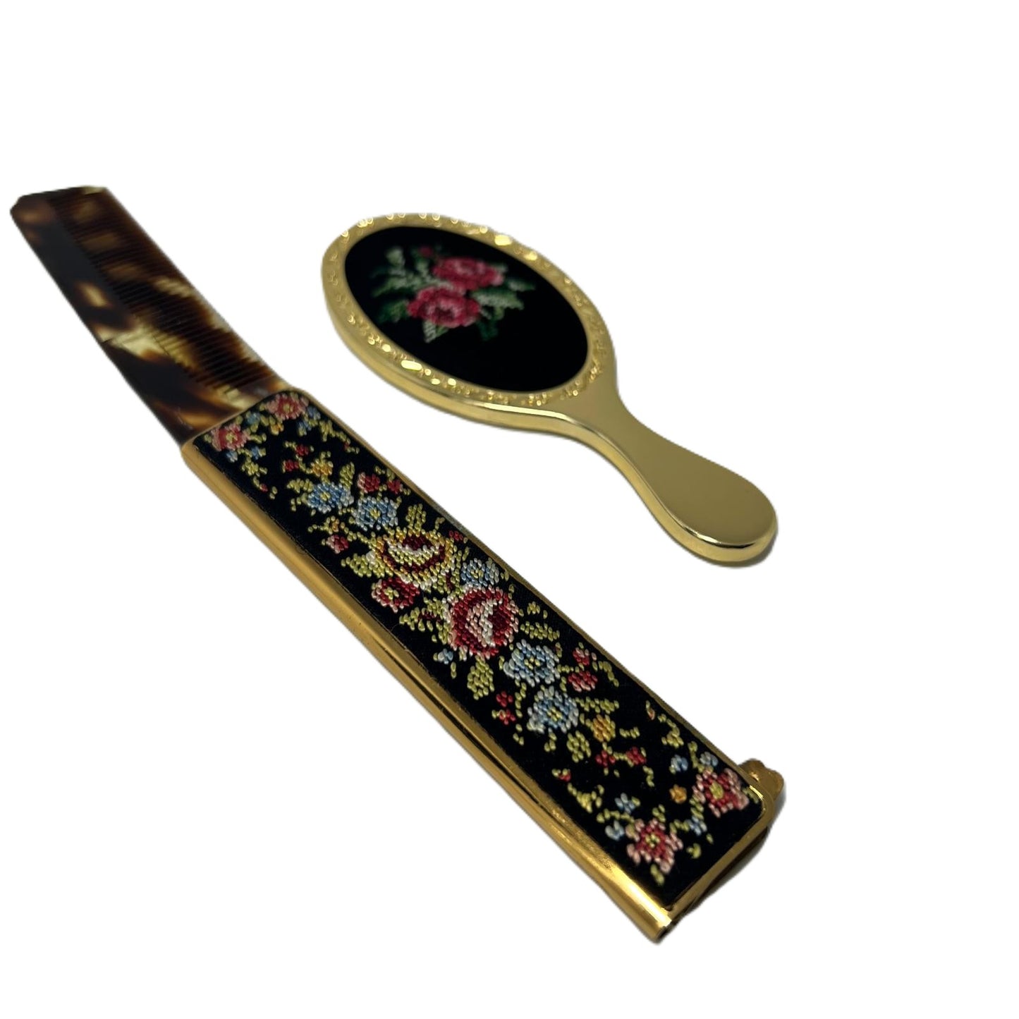 Vintage Spiegel & Klappkamm Set