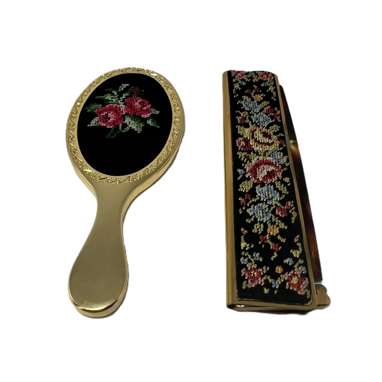 Vintage Spiegel & Klappkamm Set