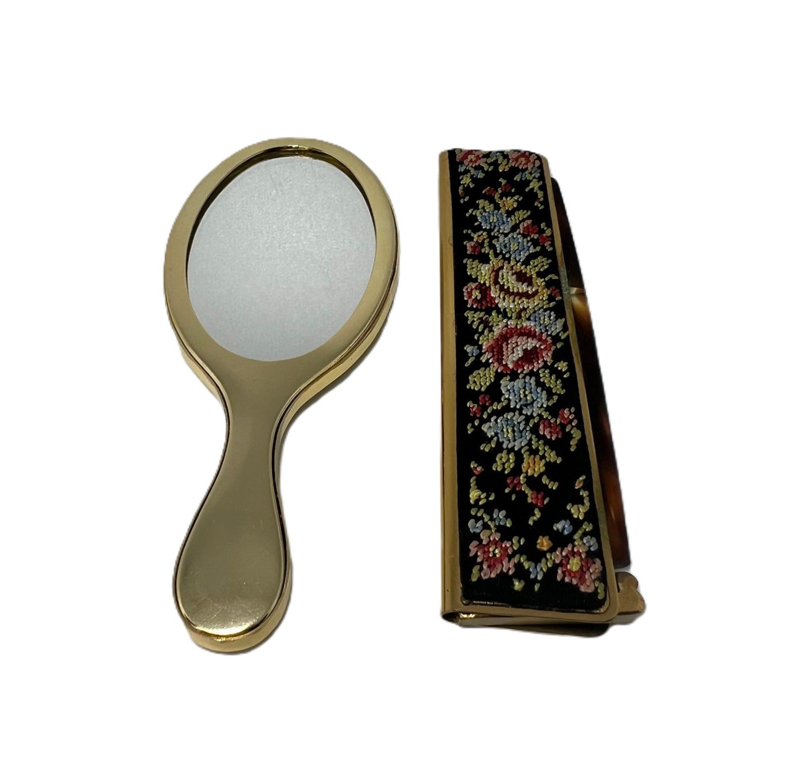 Vintage Spiegel & Klappkamm Set