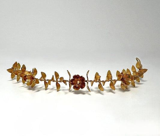  antike vergoldete Haarkrone mit Haarnadel