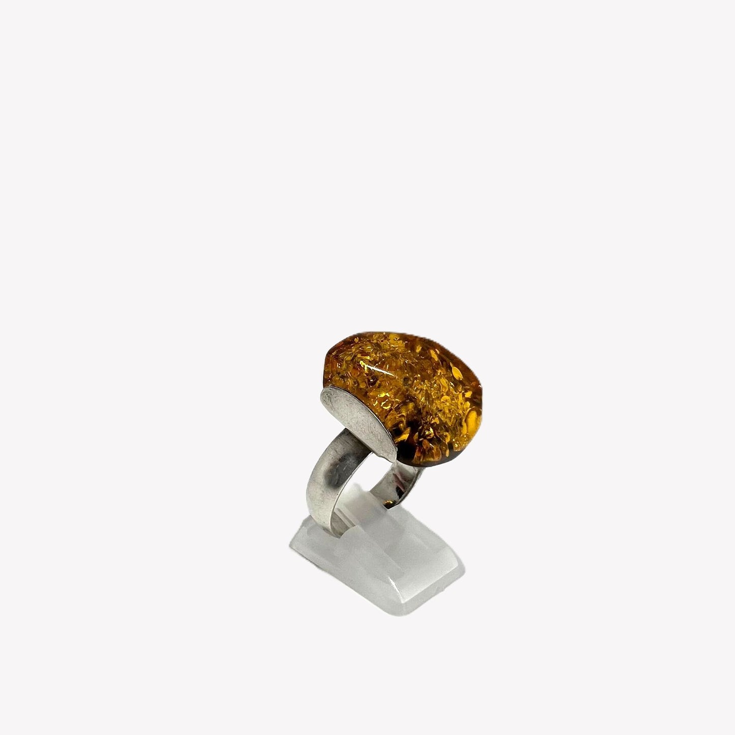925 Silber Bernstein Ring 