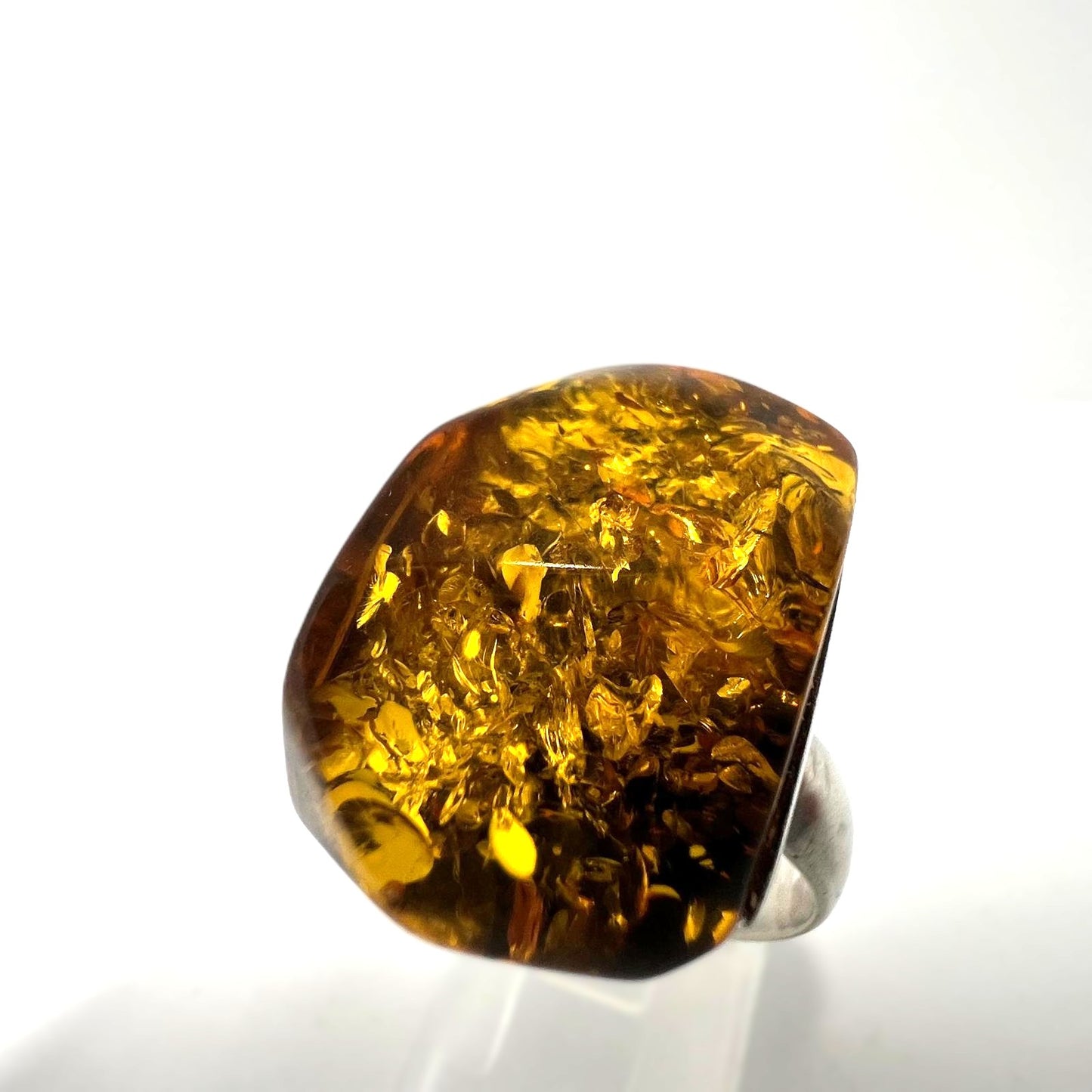 925 Silber Bernstein Ring 