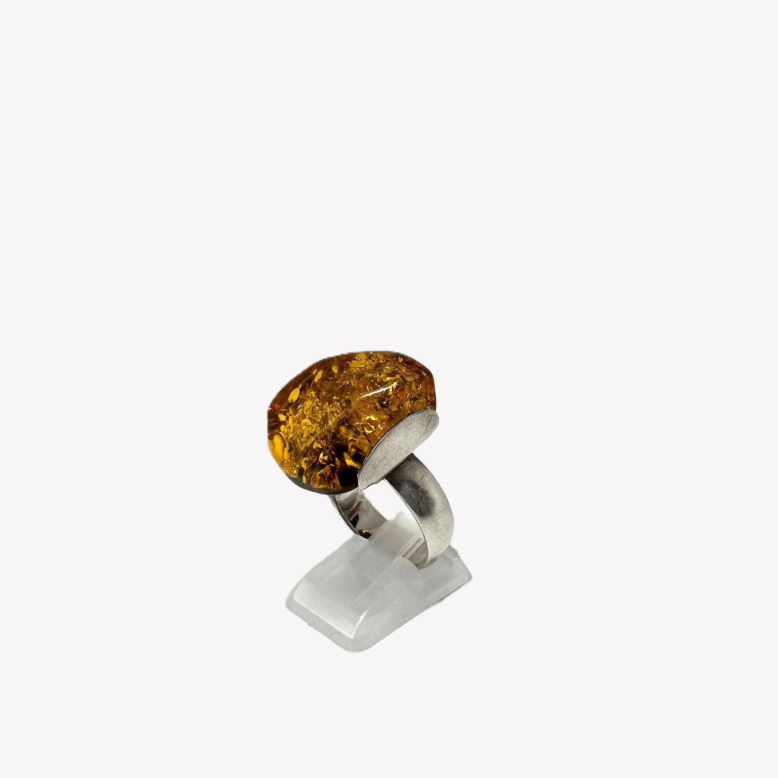 925 Silber Bernstein Ring 