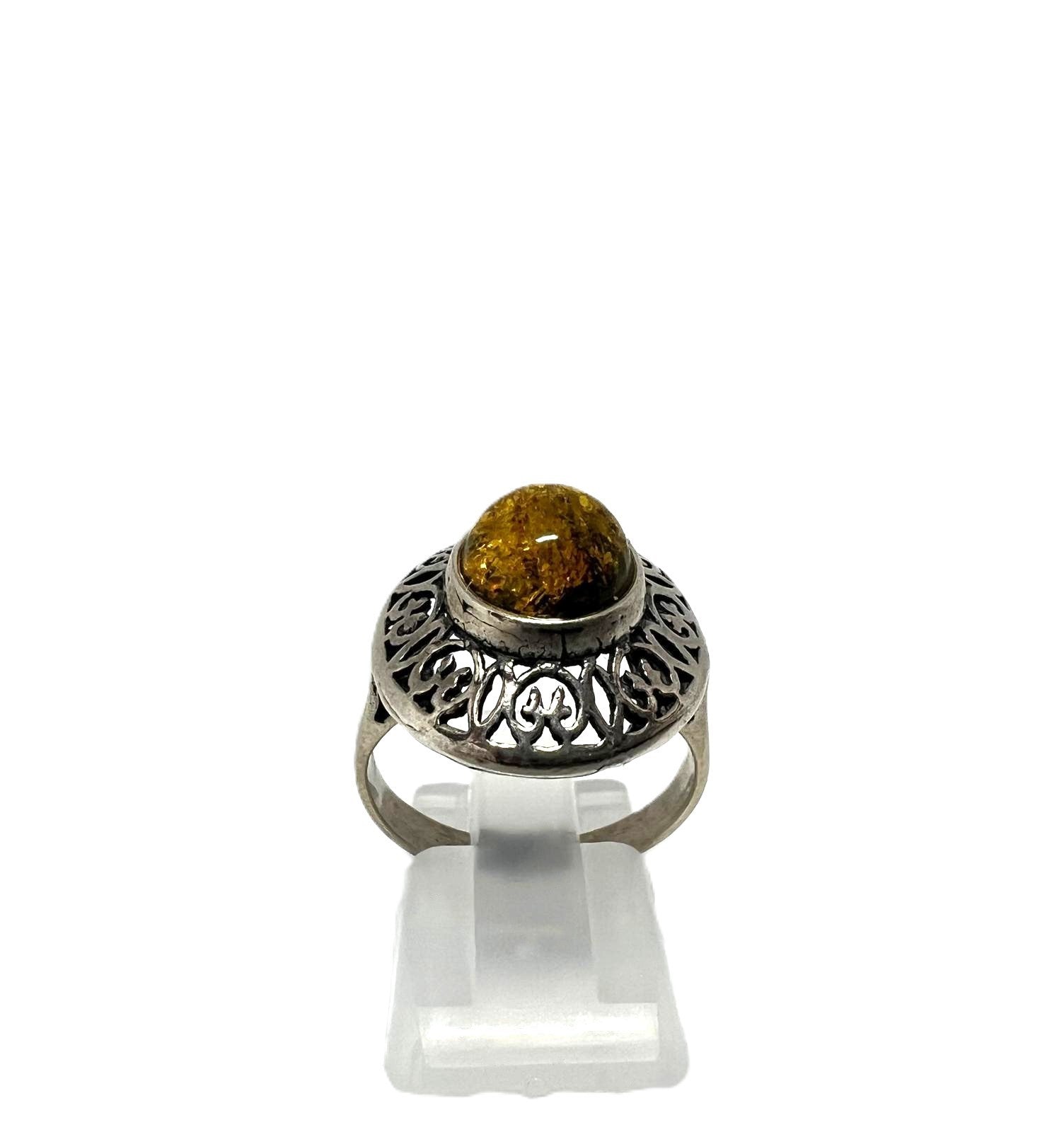 Vintage Amber Bernsteinring 