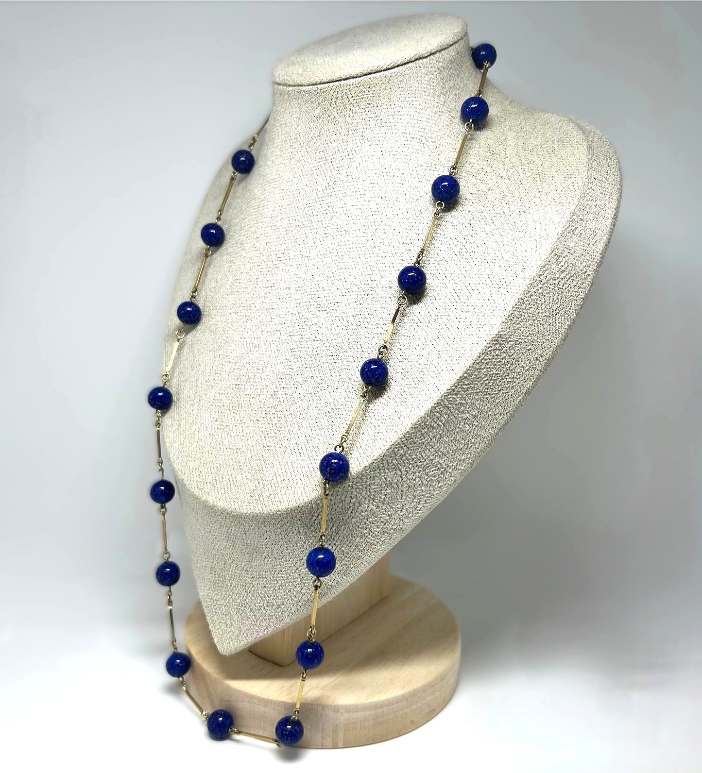 Vintage Lapislazuli Station-Kette