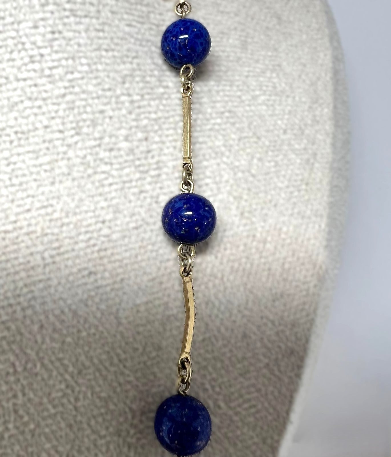 Vintage Lapislazuli Station-Kette