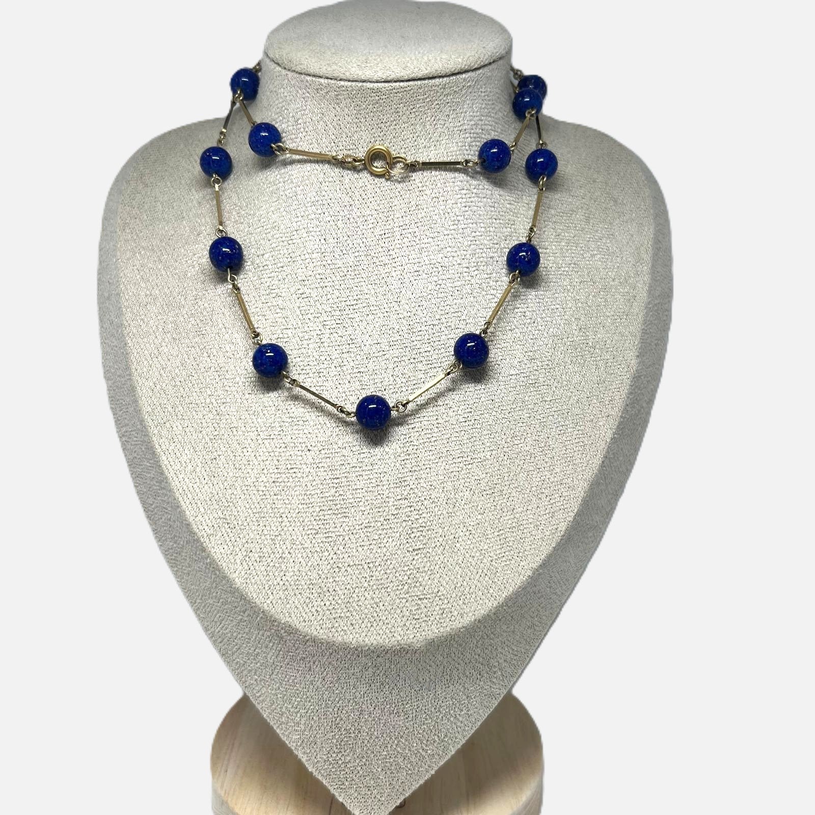 Vintage Lapislazuli Station-Kette