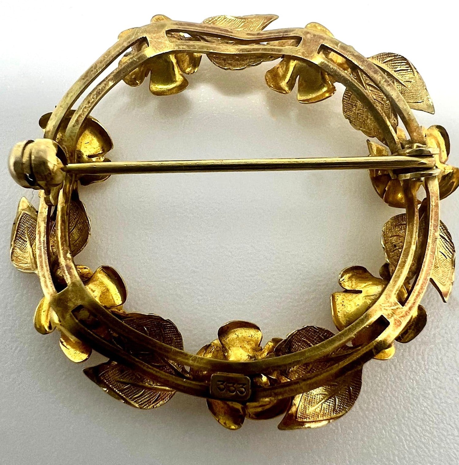 333 Gold Brosche mit Rosen 